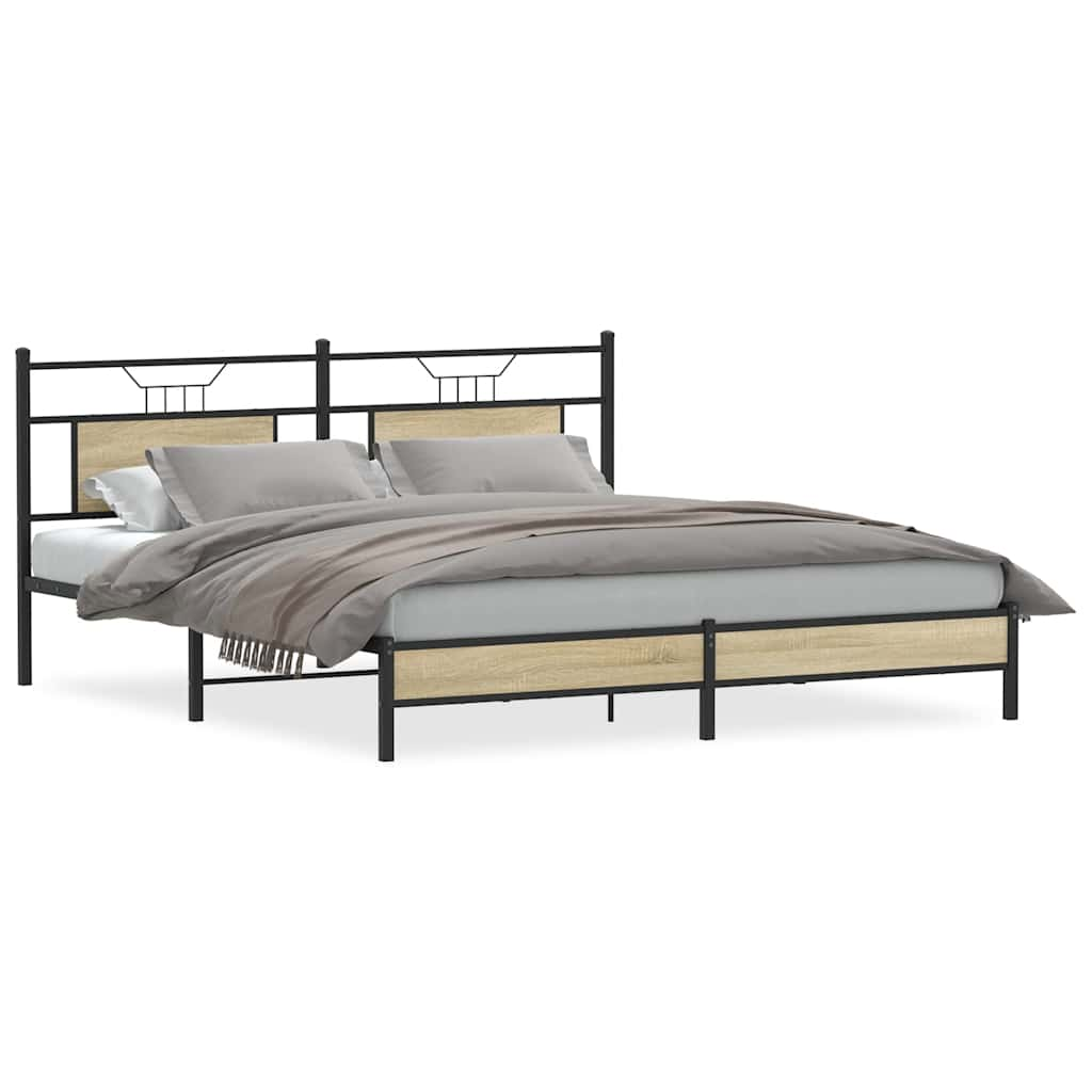 Cadre de lit sans matelas chêne marron 183x213 cm