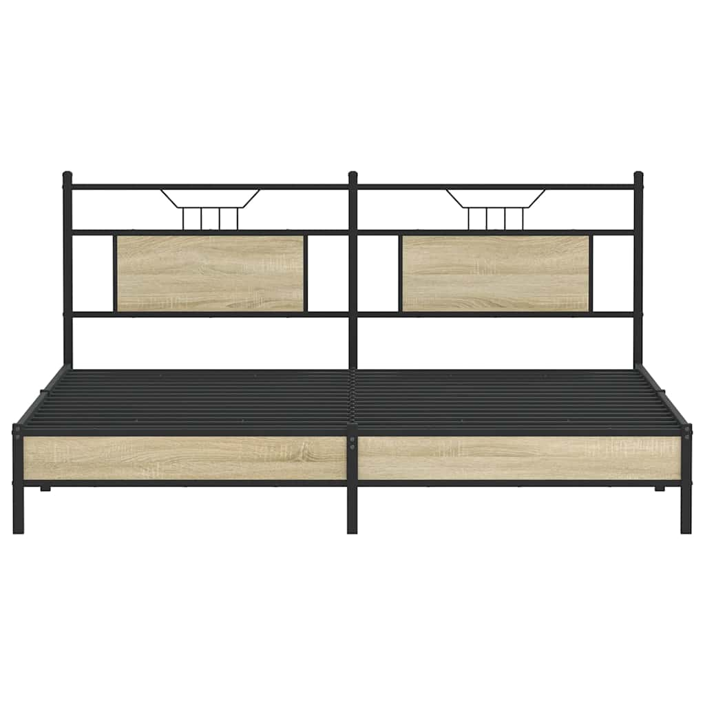 Cadre de lit sans matelas chêne marron 183x213 cm