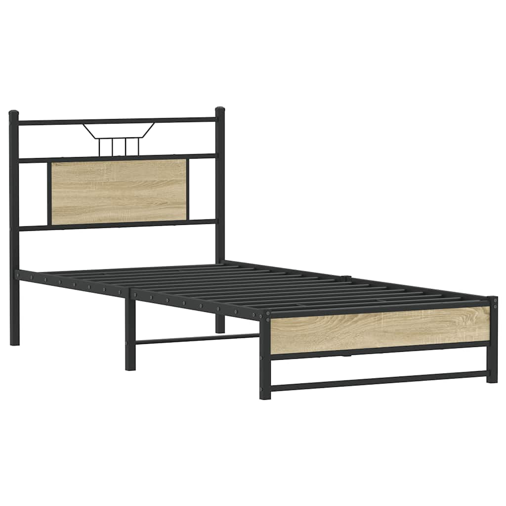 Bed frame without mattress sonoma oak 75x190 cm