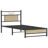 Bed frame without mattress sonoma oak 75x190 cm