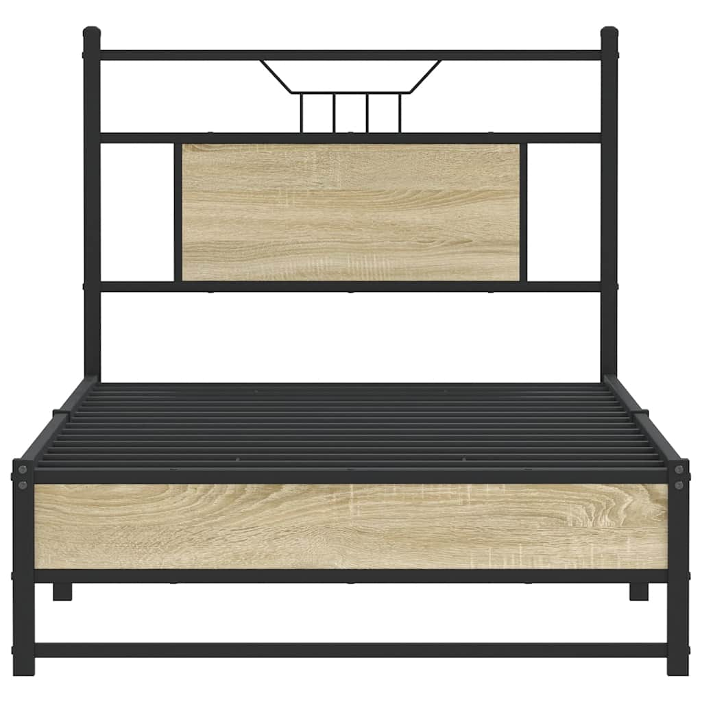 Bed frame without mattress sonoma oak 75x190 cm