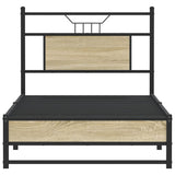 Bed frame without mattress sonoma oak 75x190 cm