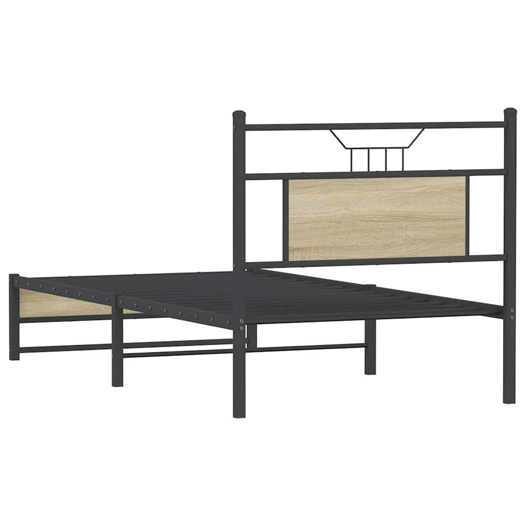 Bed frame without mattress sonoma oak 75x190 cm