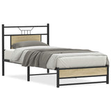 Bed frame without mattress sonoma oak 75x190 cm