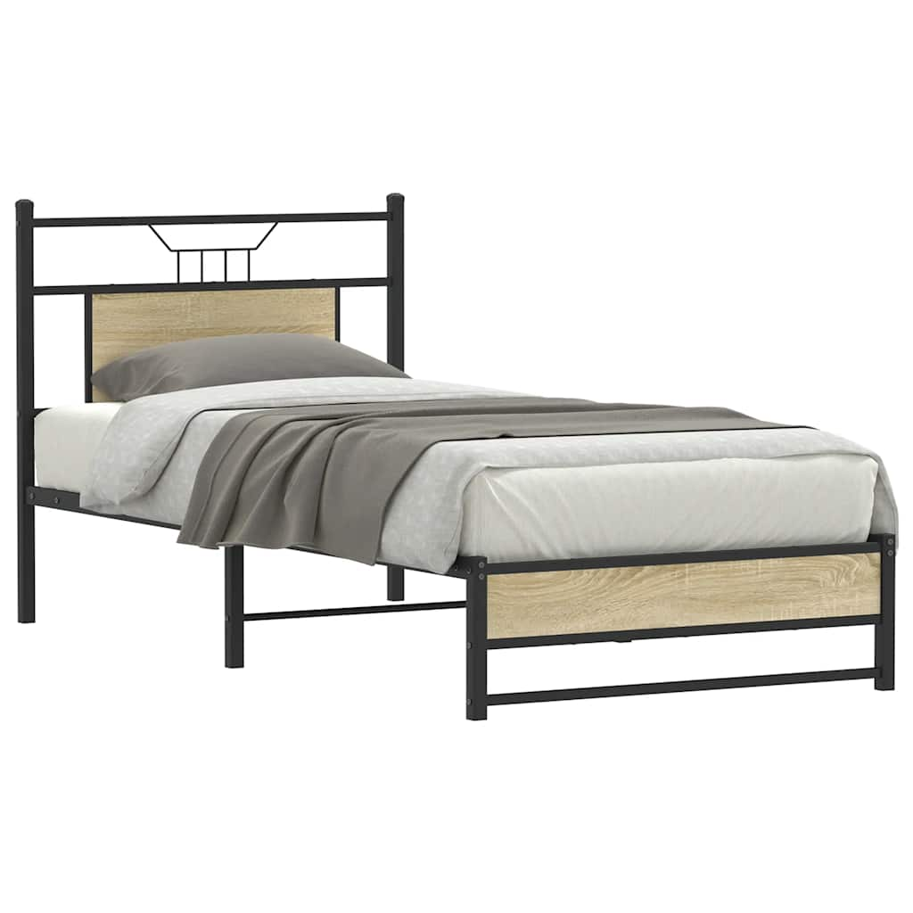 Cadre de lit sans matelas chêne sonoma 80x200 cm