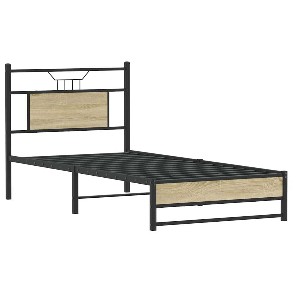 Cadre de lit sans matelas chêne sonoma 90x190 cm