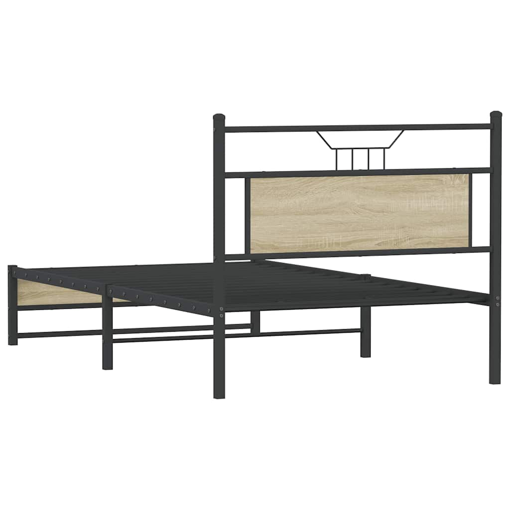 Cadre de lit sans matelas chêne sonoma 100x190 cm