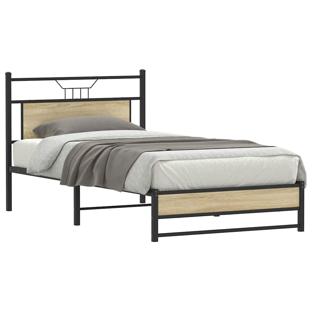 Bed frame without mattress sonoma oak 100x200 cm