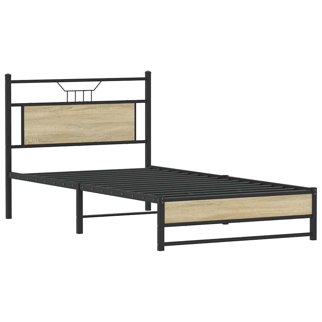 Bed frame without mattress sonoma oak 100x200 cm