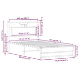 Bed frame without mattress sonoma oak 100x200 cm