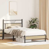 Bed frame without mattress sonoma oak 107x203 cm