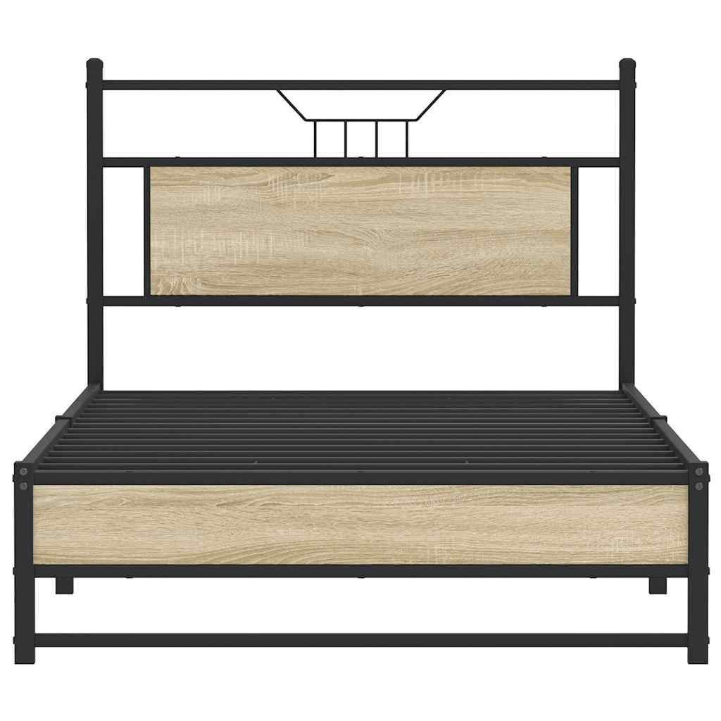 Bed frame without mattress sonoma oak 107x203 cm