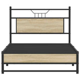 Bed frame without mattress sonoma oak 107x203 cm