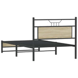 Bed frame without mattress sonoma oak 107x203 cm