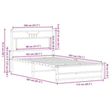 Bed frame without mattress sonoma oak 107x203 cm