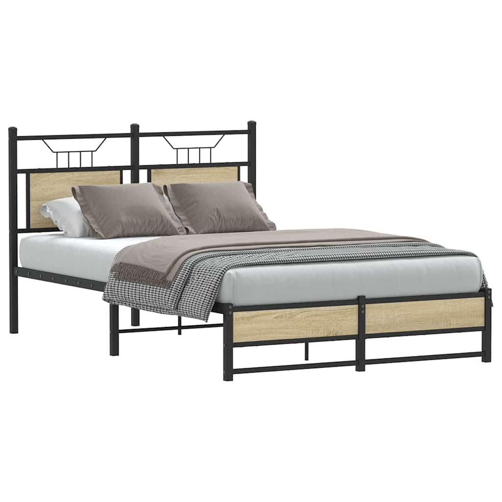 Bed frame without mattress sonoma oak 120x200 cm