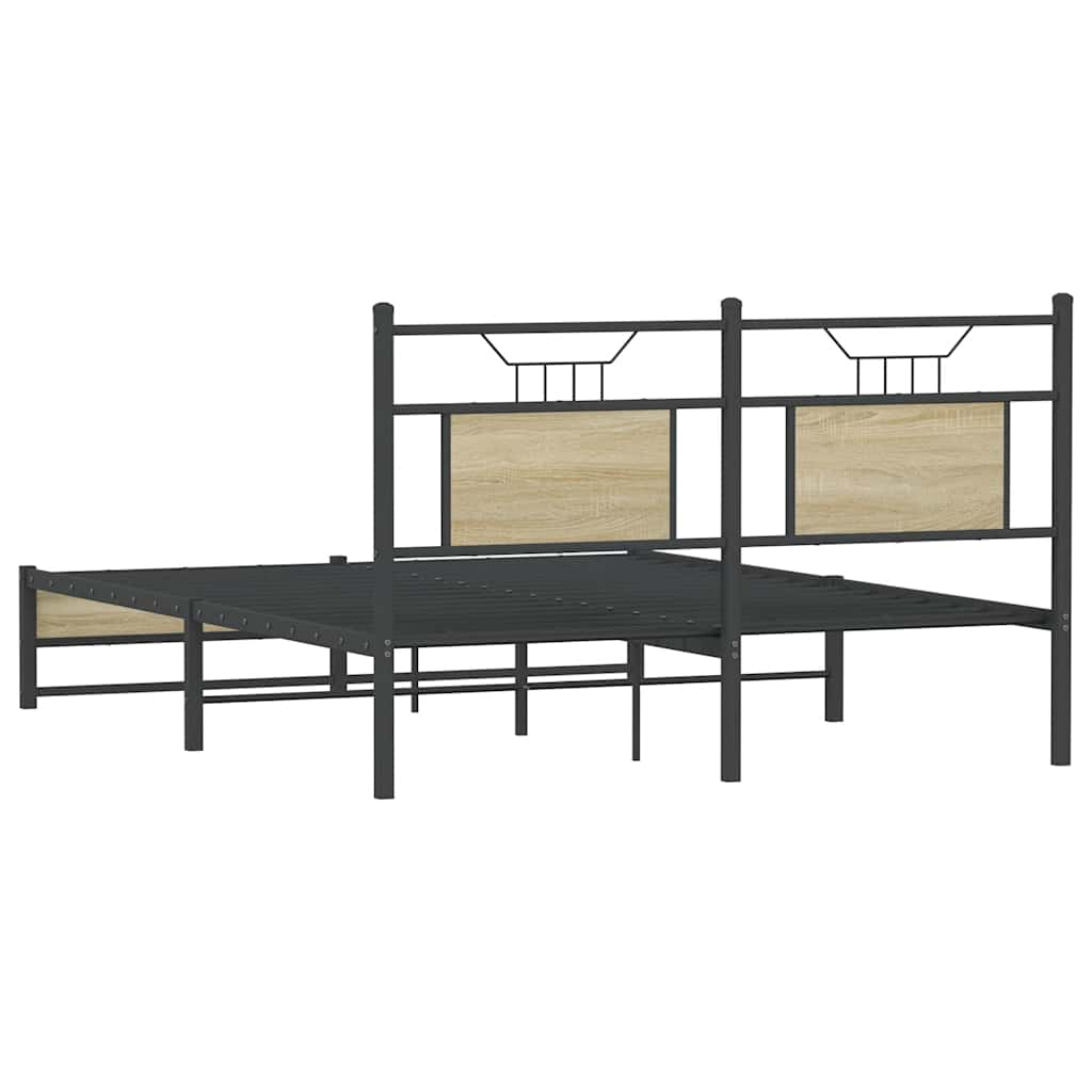 Cadre de lit sans matelas chêne sonoma 140x190 cm