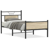 Bed frame without mattress sonoma oak 75x190 cm