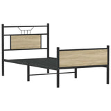 Bed frame without mattress sonoma oak 75x190 cm