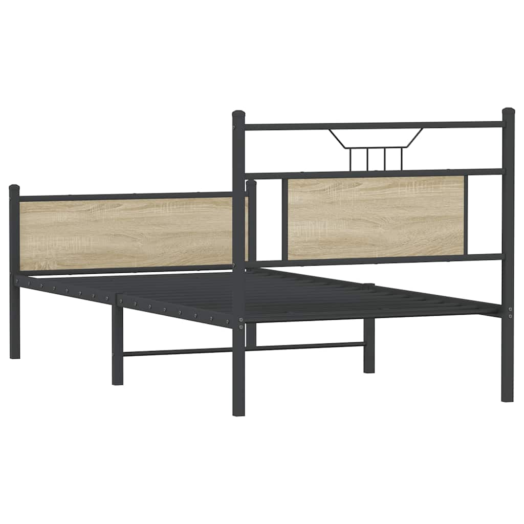 Bed frame without mattress sonoma oak 75x190 cm