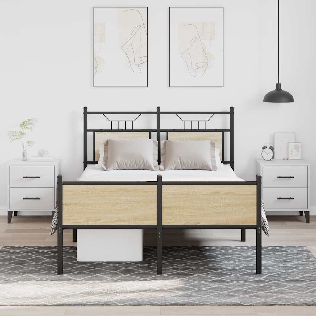 Bed frame without mattress sonoma oak 120x190 cm