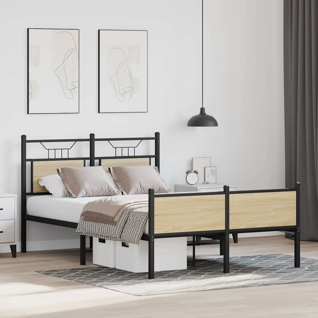 Bed frame without mattress sonoma oak 120x190 cm