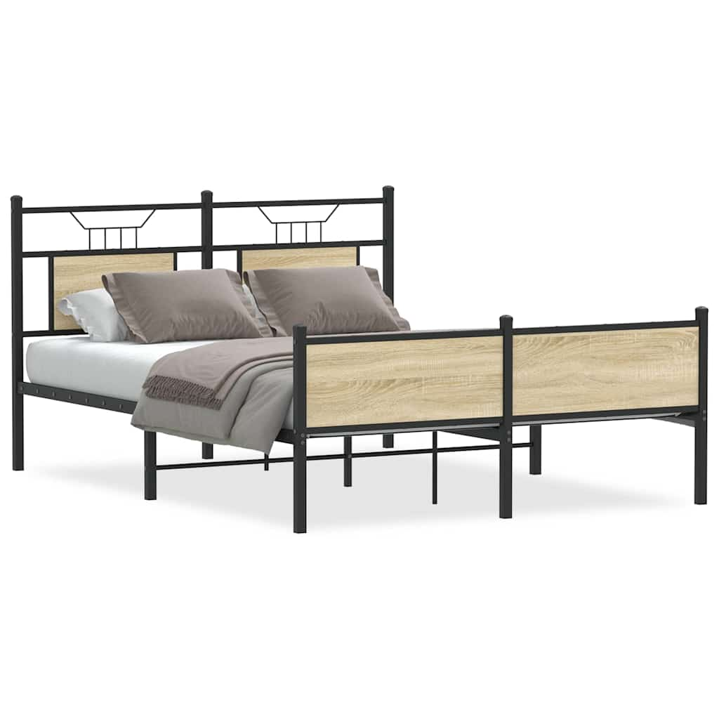 Cadre de lit sans matelas chêne sonoma 140x190 cm