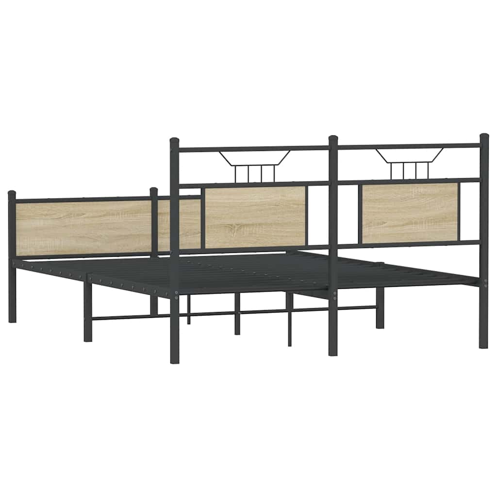 Cadre de lit sans matelas chêne sonoma 140x190 cm