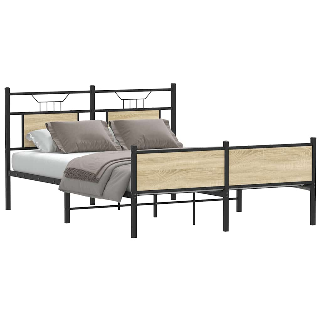 Cadre de lit sans matelas chêne sonoma 140x190 cm