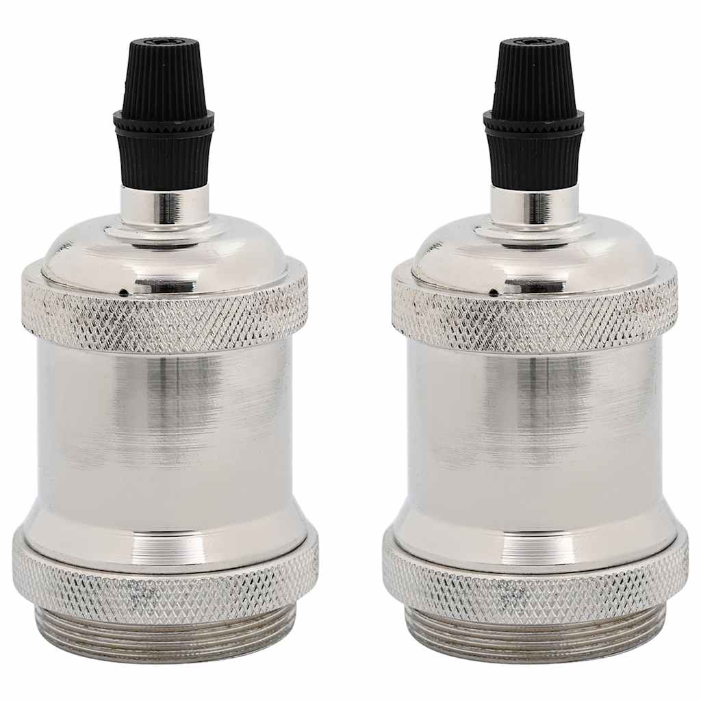 Douilles de lampe 2 pcs nickel satiné E27