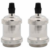 Douilles de lampe 2 pcs nickel satiné E27