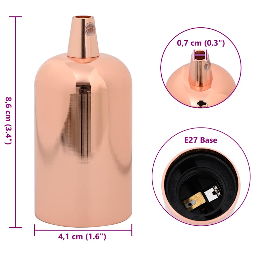 Douilles de lampe 2 pcs bronze or rose E27