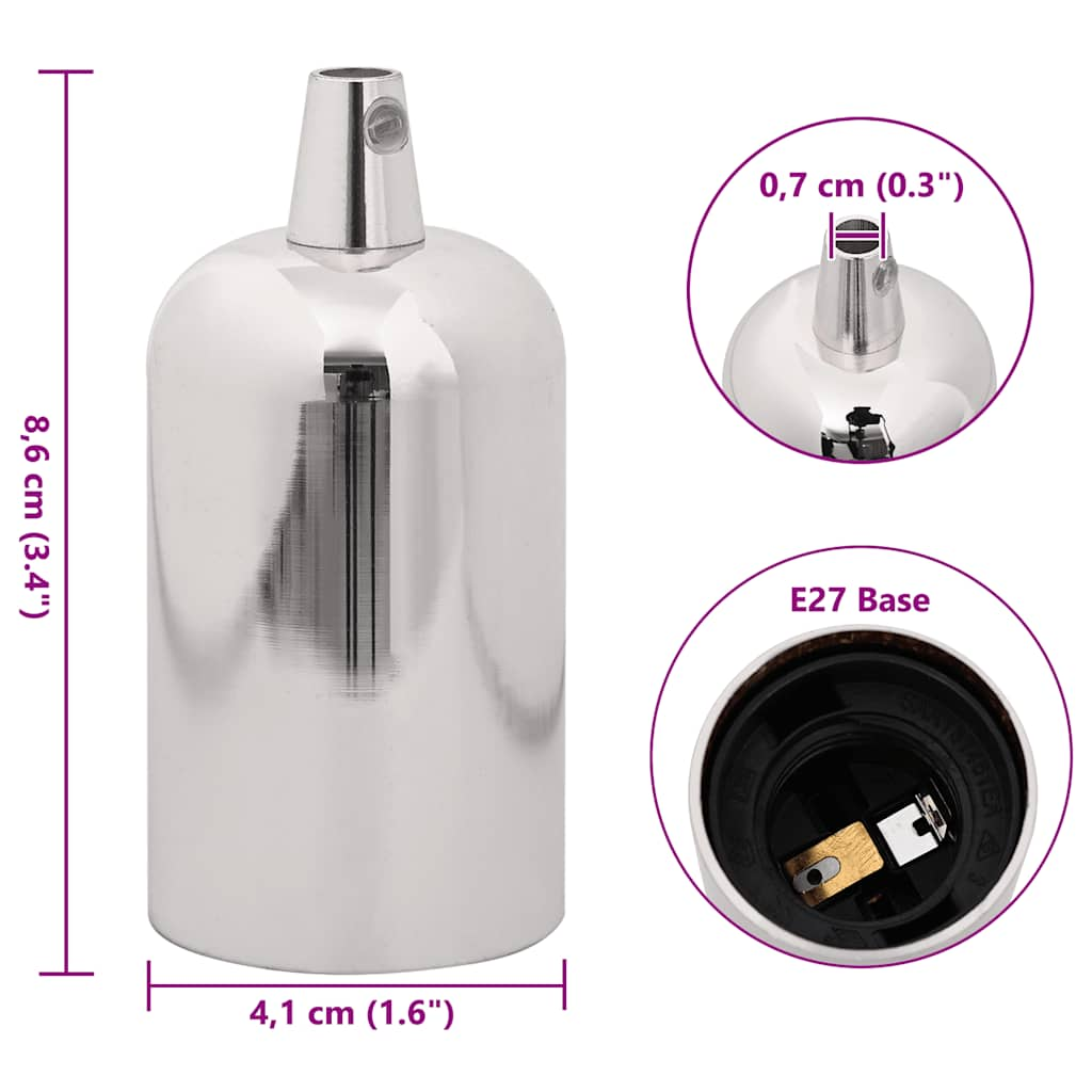 Douilles de lampe 2 pcs nickel satiné E27