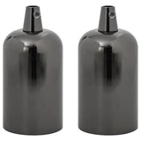 Douilles de lampe 2 pcs noir brillant E27