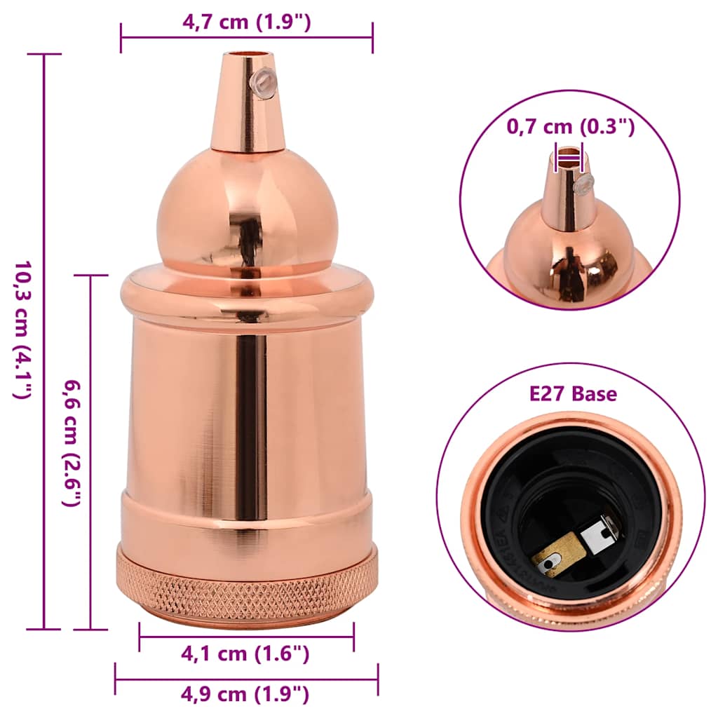 Douilles de lampe 2 pcs bronze or rose E27