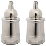 Douilles de lampe 2 pcs nickel satiné E27