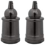 Douilles de lampe 2 pcs noir brillant E27