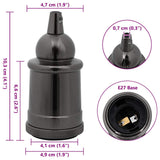 Douilles de lampe 2 pcs noir brillant E27