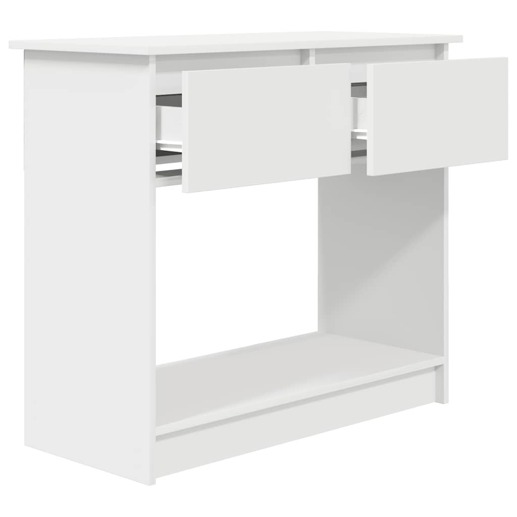 Table console avec tiroirs blanc 85,5x38,5x74,5 cm