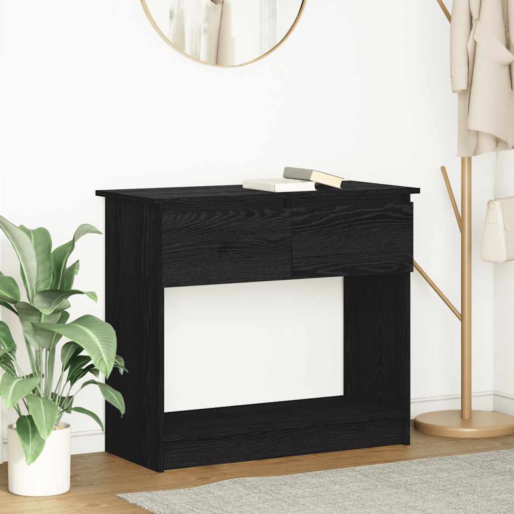 Table console avec tiroirs noir 85,5x38,5x74,5 cm