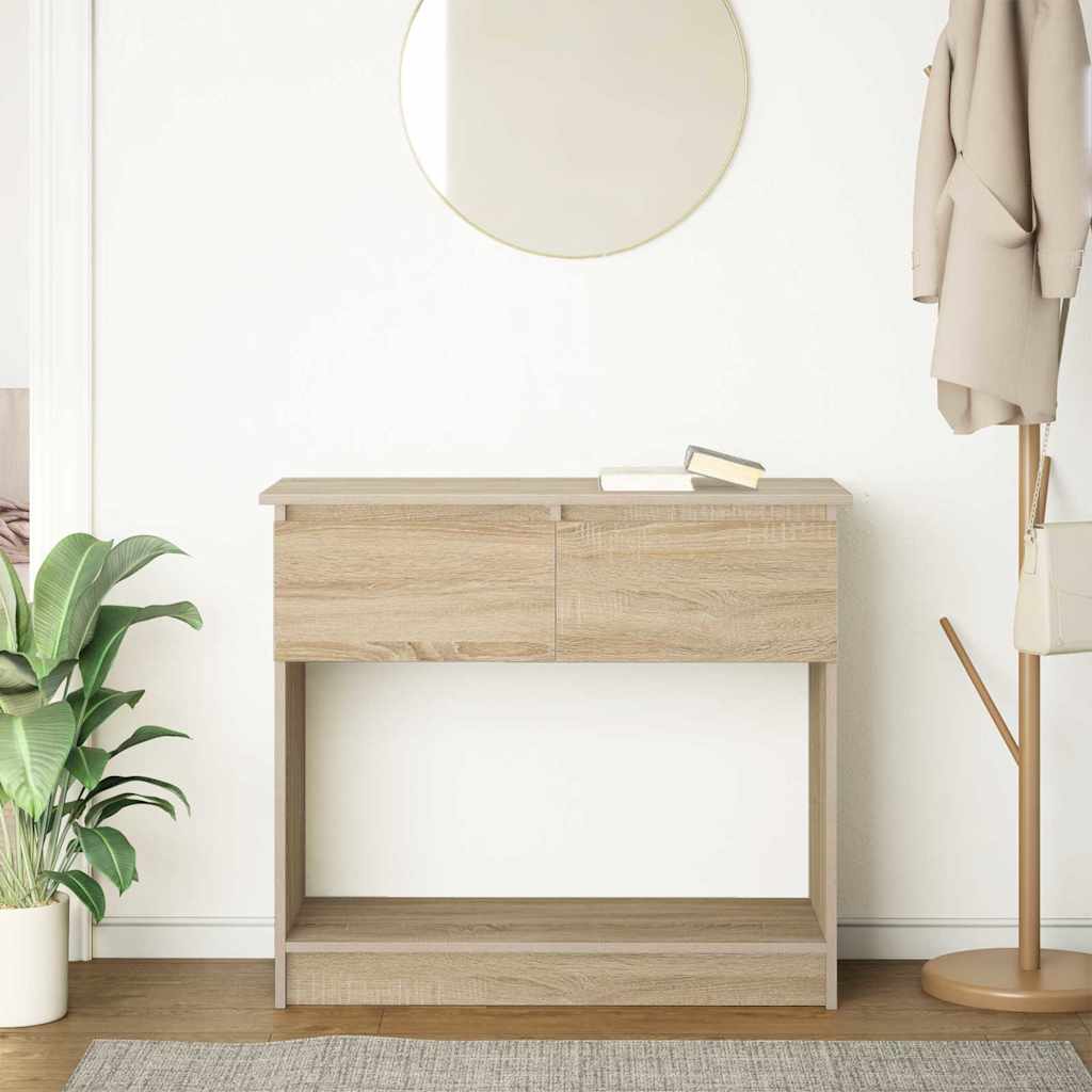 Console table with drawers sonoma oak 85.5x38.5x74.5 cm