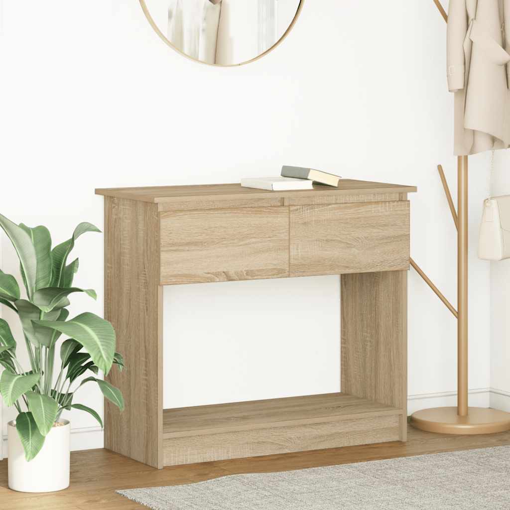 Console table with drawers sonoma oak 85.5x38.5x74.5 cm