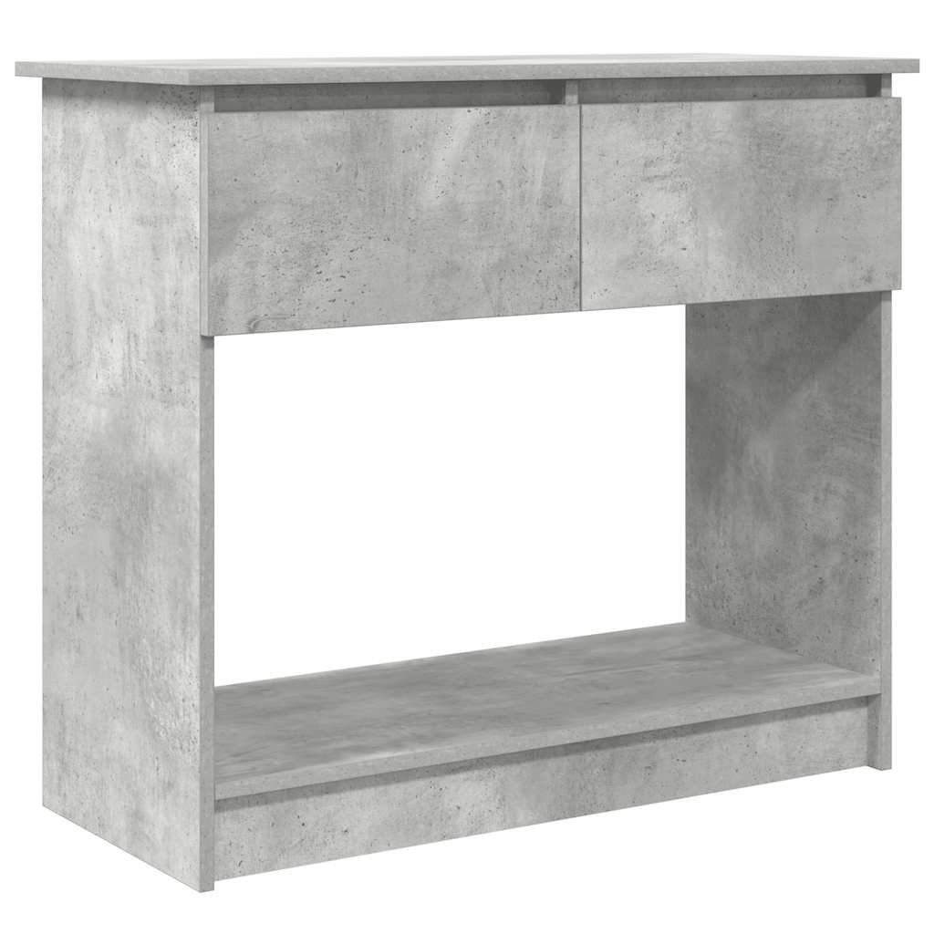 Table console avec tiroirs gris béton 85,5x38,5x74,5 cm