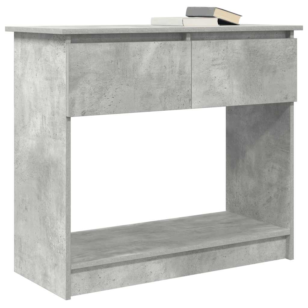 Table console avec tiroirs gris béton 85,5x38,5x74,5 cm