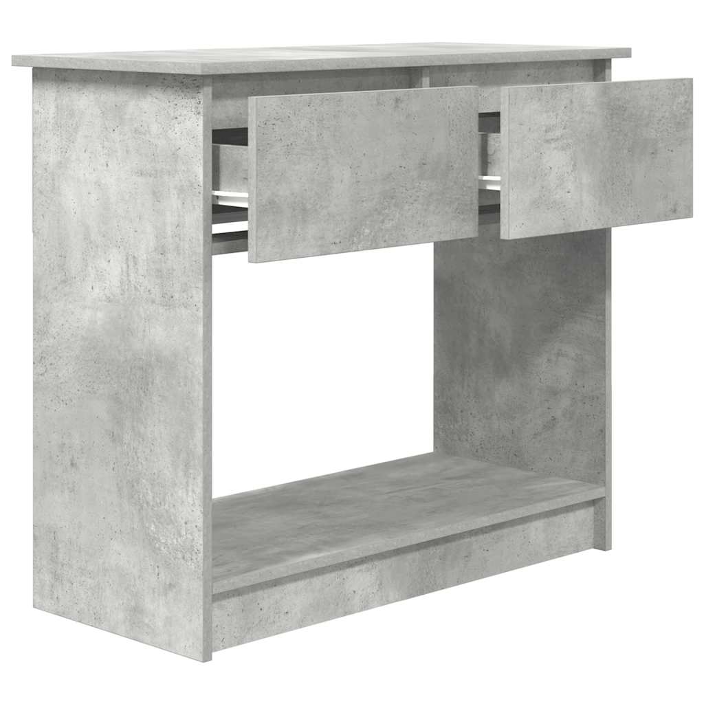 Table console avec tiroirs gris béton 85,5x38,5x74,5 cm