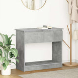 Table console avec tiroirs gris béton 85,5x38,5x74,5 cm