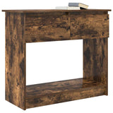 Table console avec tiroirs chêne fumé 85,5x38,5x74,5 cm