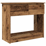 Table console avec tiroirs vieux bois 85,5x38,5x74,5 cm