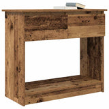 Table console avec tiroirs vieux bois 85,5x38,5x74,5 cm