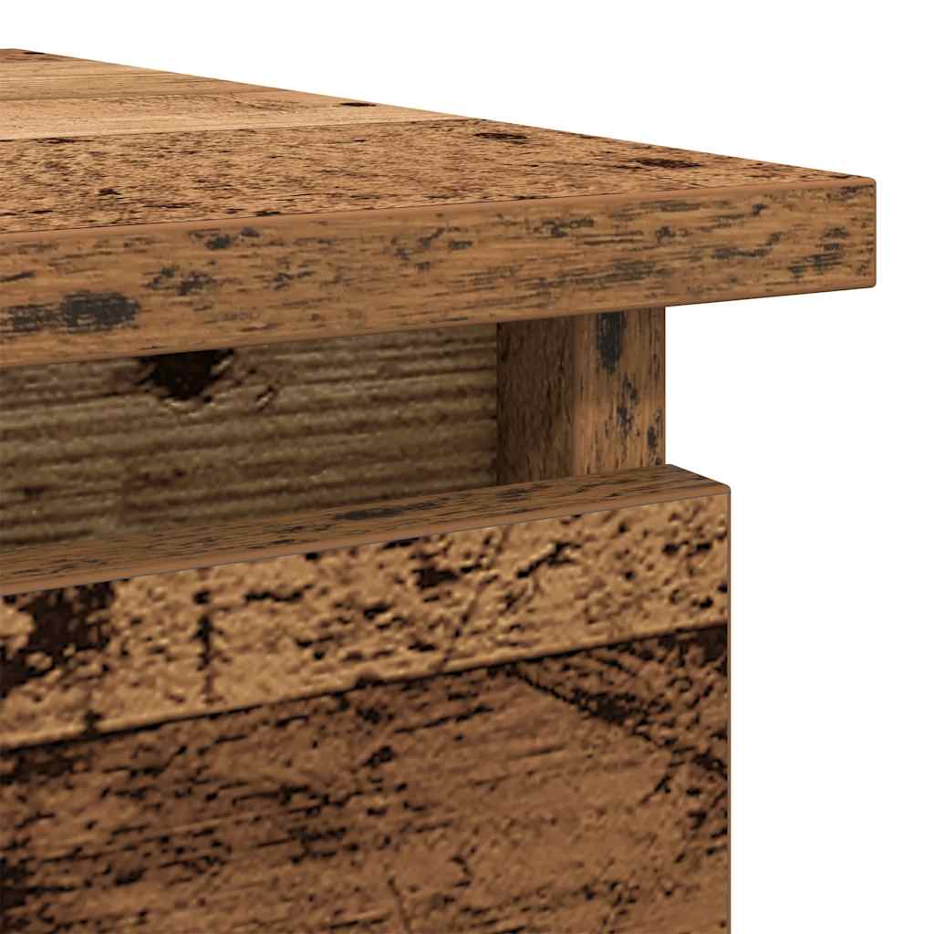 Table console avec tiroirs vieux bois 85,5x38,5x74,5 cm